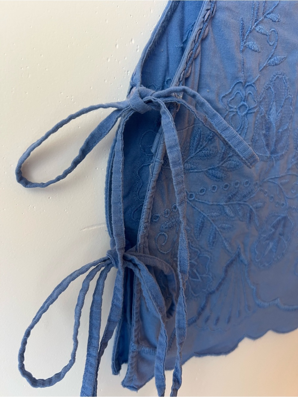Free People Blue Embroidered Tie-Side Camisole - Picture 7 of 8